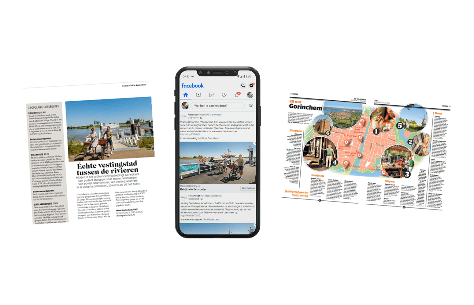 NSC campagne 48 uur Gorinchem mockups Facebook op iPhone en landingspagina